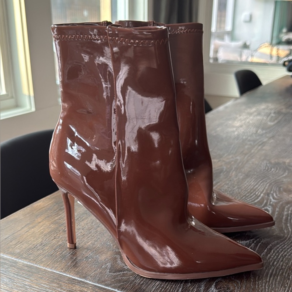 Elegant Brown Stiletto Ankle Boots